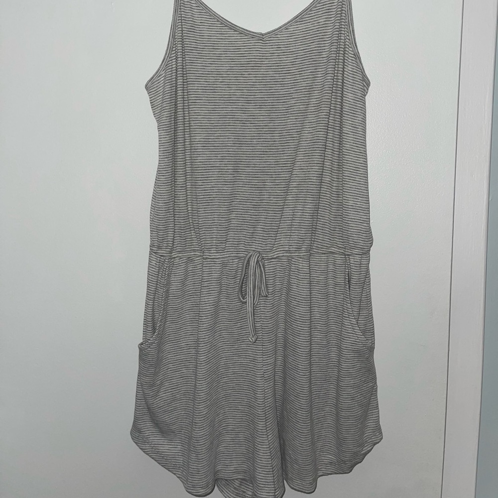 Gray Striped Romper, Size M, Brand: Mossimo Supply (Target)